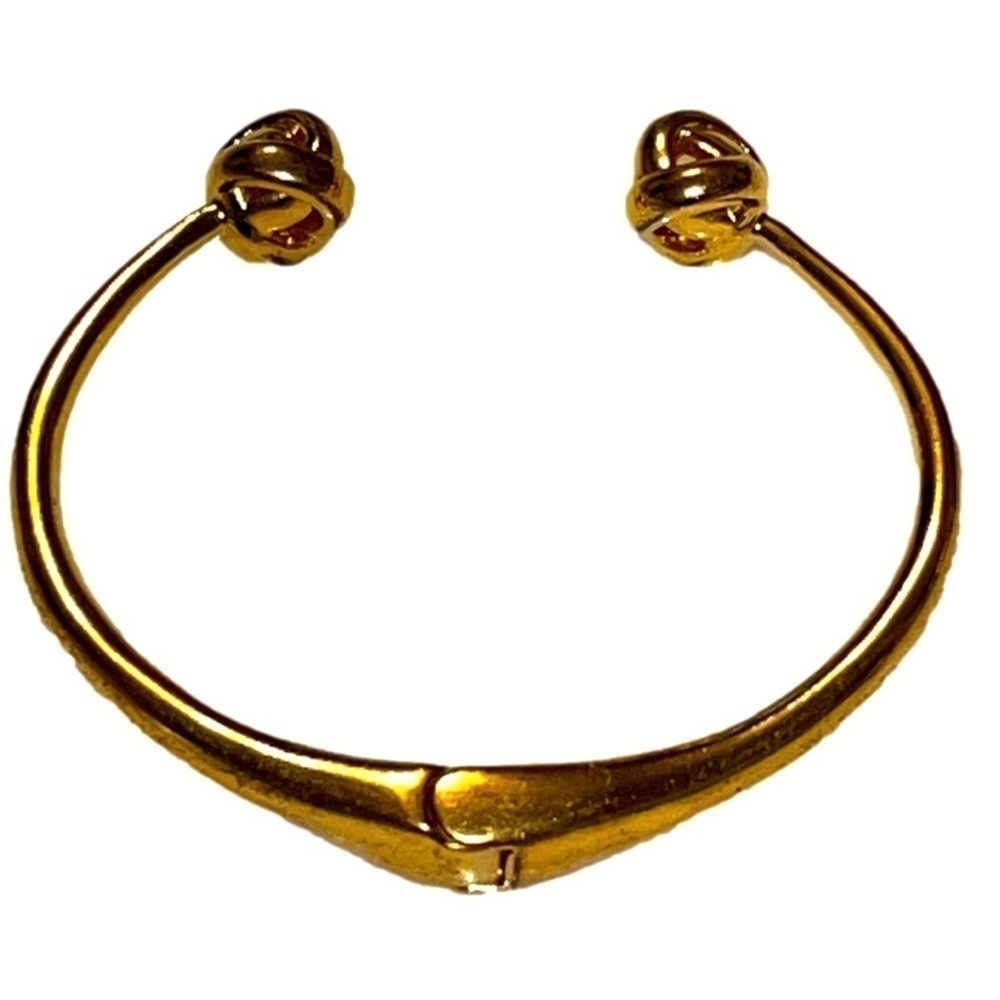 𝅺Kate Spade Knot Hinged Gold Open Bangle Cuff - Picture 2 of 5